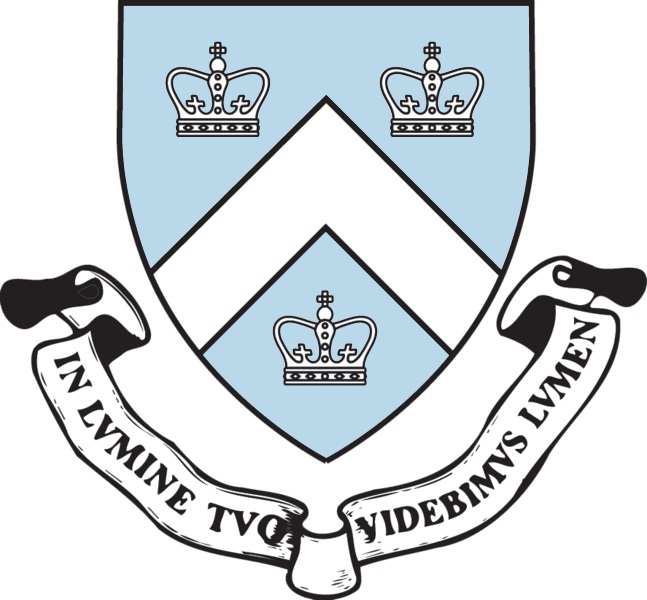 上图:纽约市哥伦比亚大学(Columbia University in the City of New York)的校徽,下方的绶带上用拉丁文写着校训:「在祢的光中,我们必得见光 In lvmine Tvo videbimvs lvmen」(诗三十六9)。哥伦比亚大学建于1754年,是常春藤联盟成员。